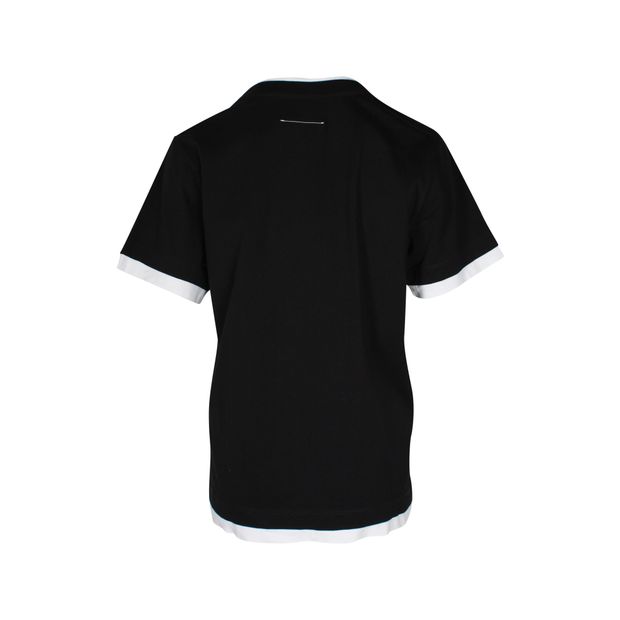 MM6 Maison Margiela Crewneck T-Shirt in Black Cotton