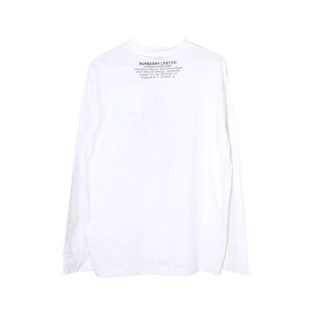 Burberry White Long Sleeve T-Shirt "Swim - The Great Burberry At Your Own Risk