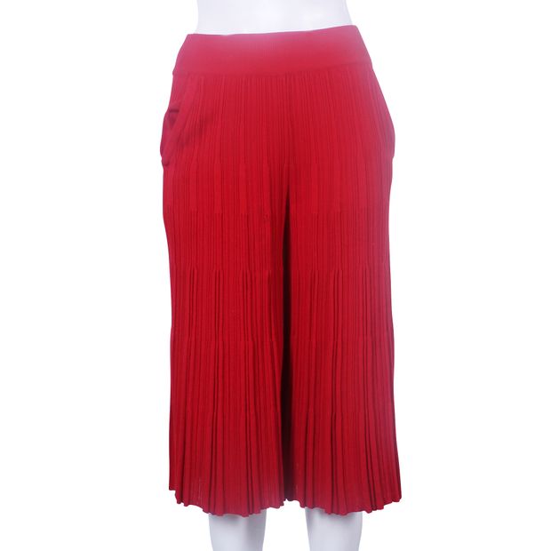 SONIA RYKIEL Red Pleated Wide-leg Pants