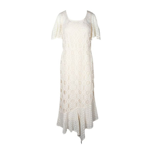 Anna Sui Cream Lace Maxi Dress