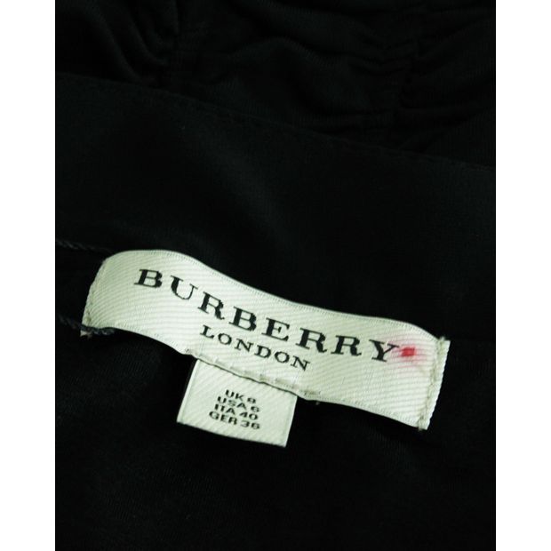 BURBERRY LONDON Black Draped Midi Skirt