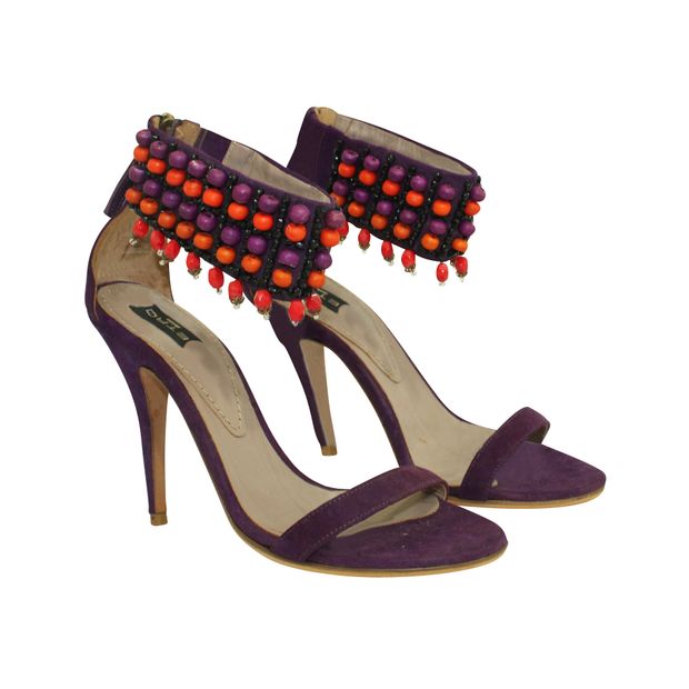 Etro Elegant Purple Heels With Embellishments