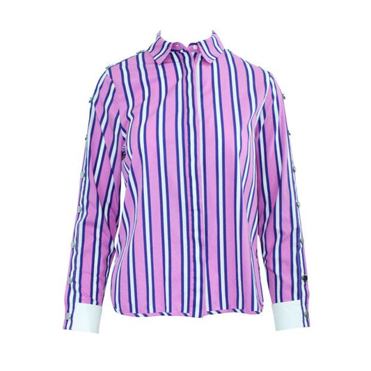 MAJE Pink Print Shirt with Buttons on sleeves