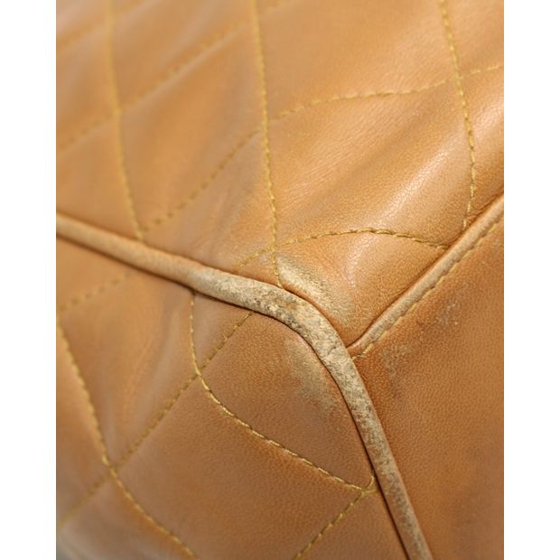 Chanel Vintage Tan Quilted Shoulder Bag