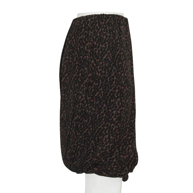 LANVIN Leopard Print Draped Skirt