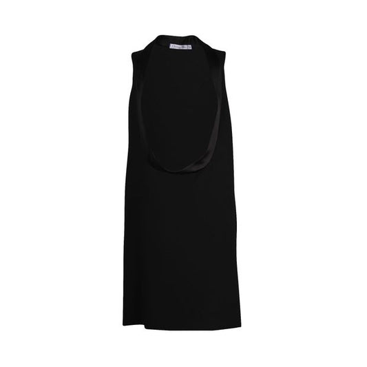 Dior Open Front Dress in Black Wool