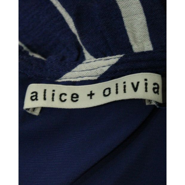 ALICE + OLIVIA Blue & White Striped Maxi Dress