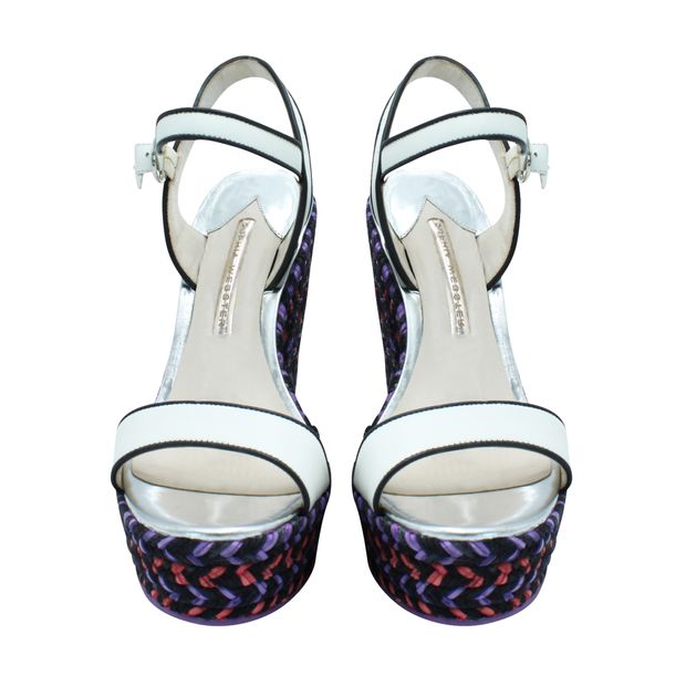 SOPHIA WEBSTER Colorful Woven Wedges with White Straps