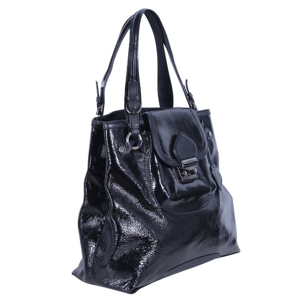 MOSCHINO Black Patent Leather Tote
