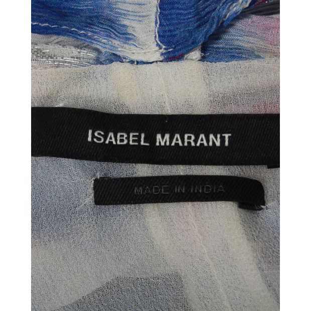 Isabel Marant Namala Cutout Printed Dress in Multicolor Silk