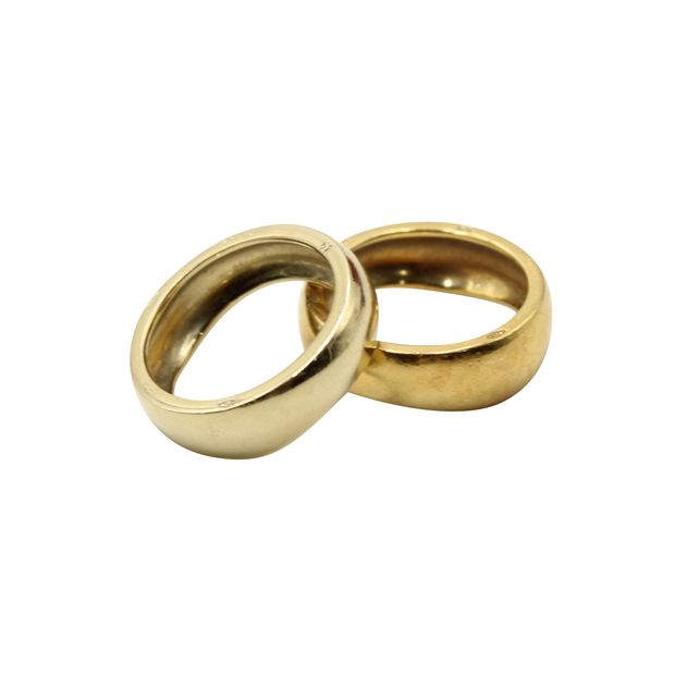 Cartier Set Of Two Golden Wide Rings/ Bands
