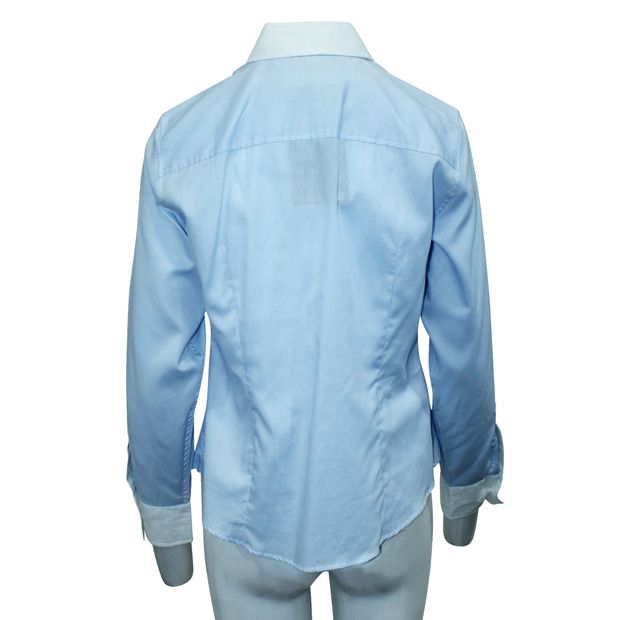 Carolina Herrera White And Pastel Blue Shirt