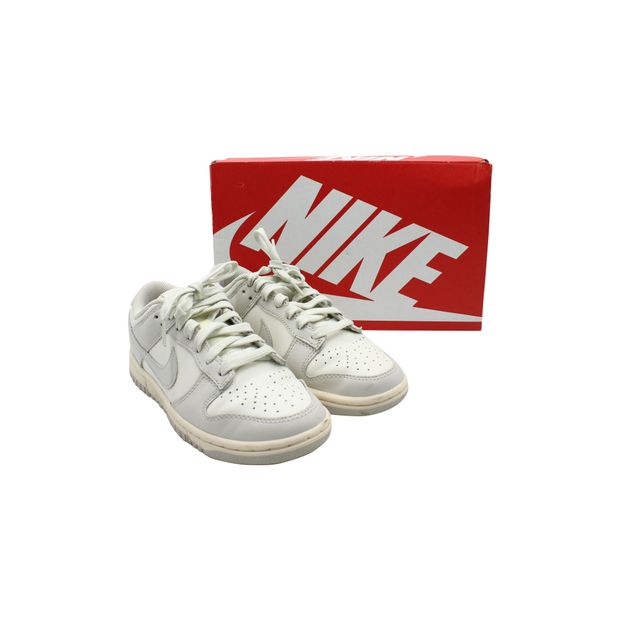 Nike Dunk Low-Top Sneakers in White Leather