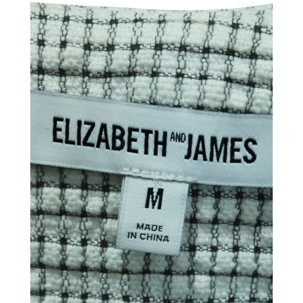 ELIZABETH AND JAMES White Textured Zip Jacket