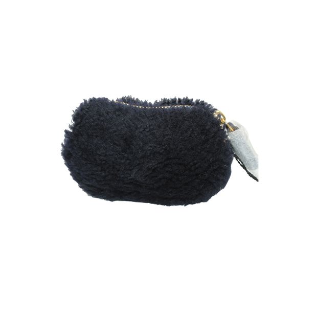 Anya Hindmarch Shearling Coin Purse in Black Wool
