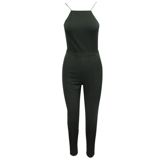 REFORMATION Fitted Black Open Back Jumpsuit