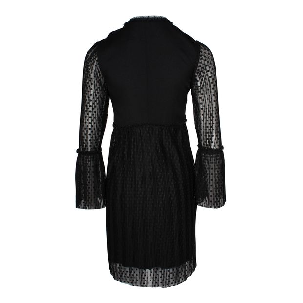 Maje Rezane Swiss Dot Dress in Black Polyester
