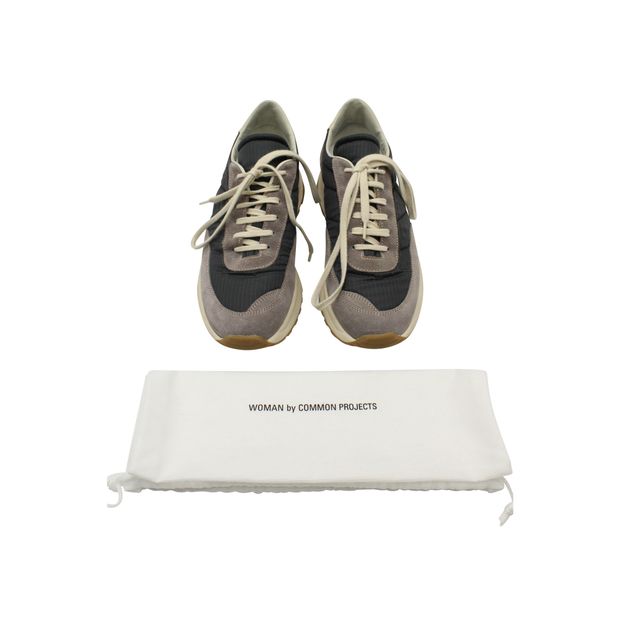 Common Projects Track Classic Low Top Sneakers in Grey Suede