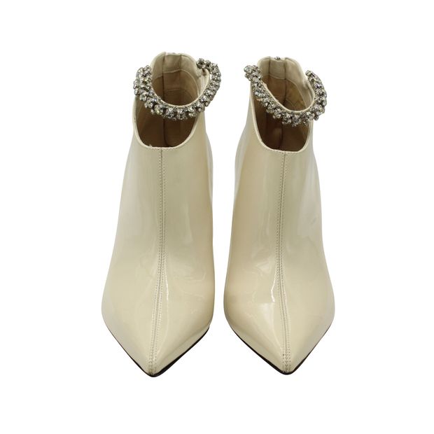 Jimmy Choo Blaize Ankle Boots in Cream Patent Leather