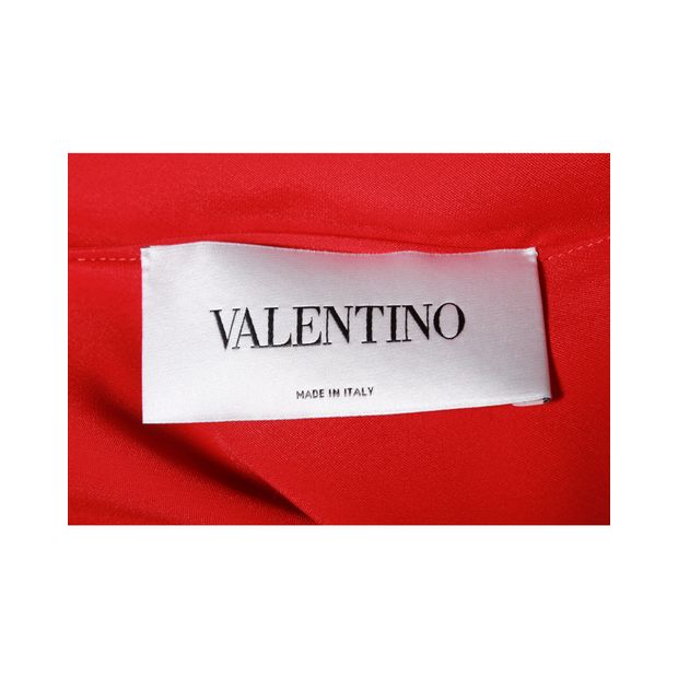 Valentino Spa Asymmetric Ruffle Cape Dress in Red Viscose