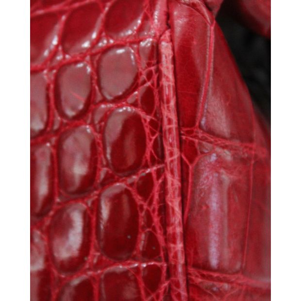 MUIIK Red Crocs Leather Handbag