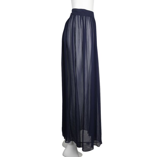 VIONNET Navy blue Semi-Transparent Midi Skirt
