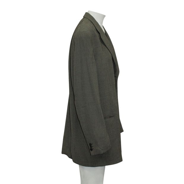 Armani Grey Textured Classic Blazer