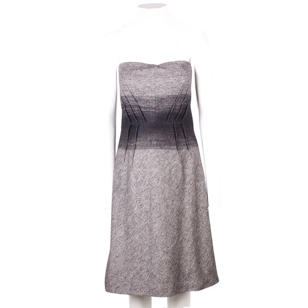 LA PERLA Grey Woolen Strapless Dress