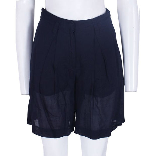 SONIA RYKIEL Navy Blue Double Lined Cotton Bermuda Shorts