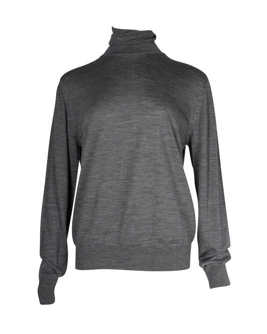 Prada Grey Wool Polo Neck Sweater