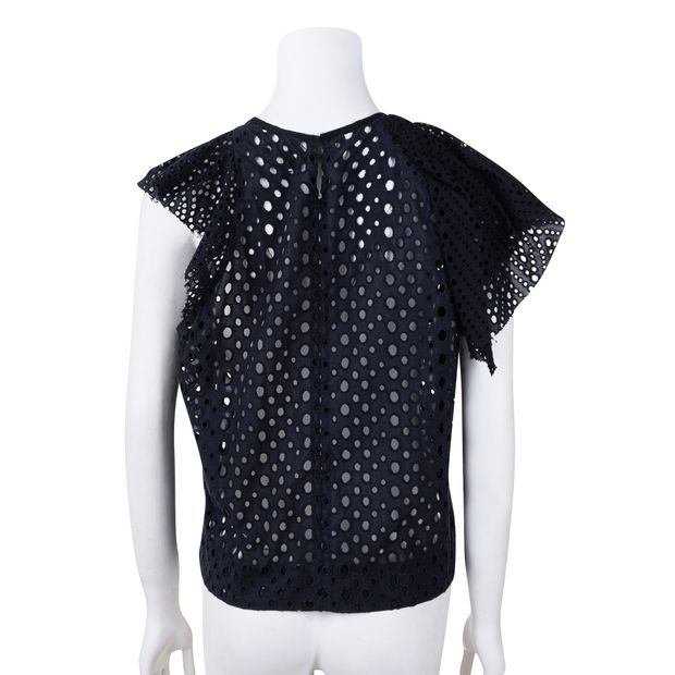 Isabel Marant Broderie Anglaise Navy Top