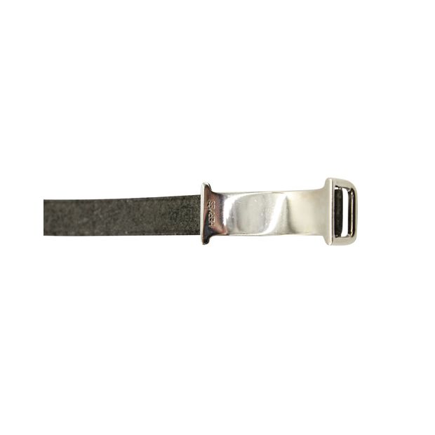 HERMÈS Black Leather Wrap Bracelet With Silver-Tone Hardware