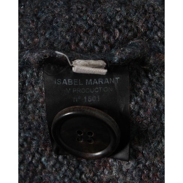 Isabel Marant Oversized V Neck Cardigan in Grey Mohair