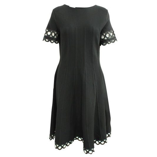 Oscar De La Renta Classic Little Black Dress With Embroidery
