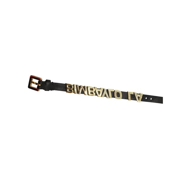 Contemporary Designer Black Logo Leather Bracelet