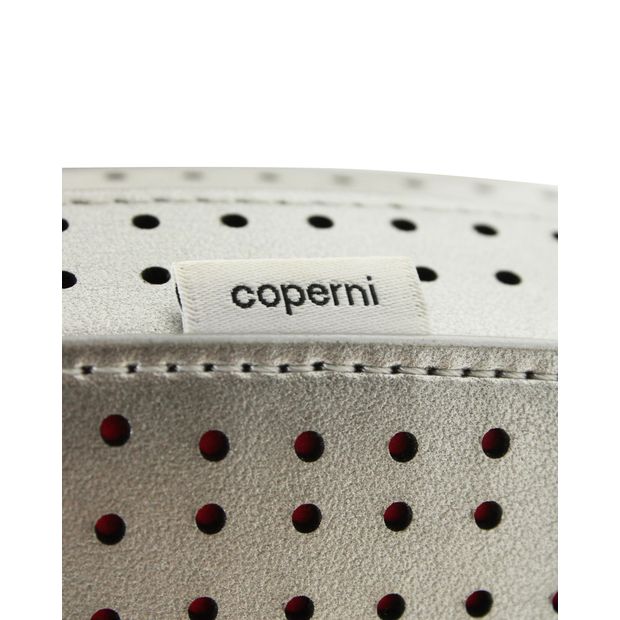 CONTEMPORARY DESIGNER Coperni & Maisie Williams Silver Apple Juice Swipe Bag