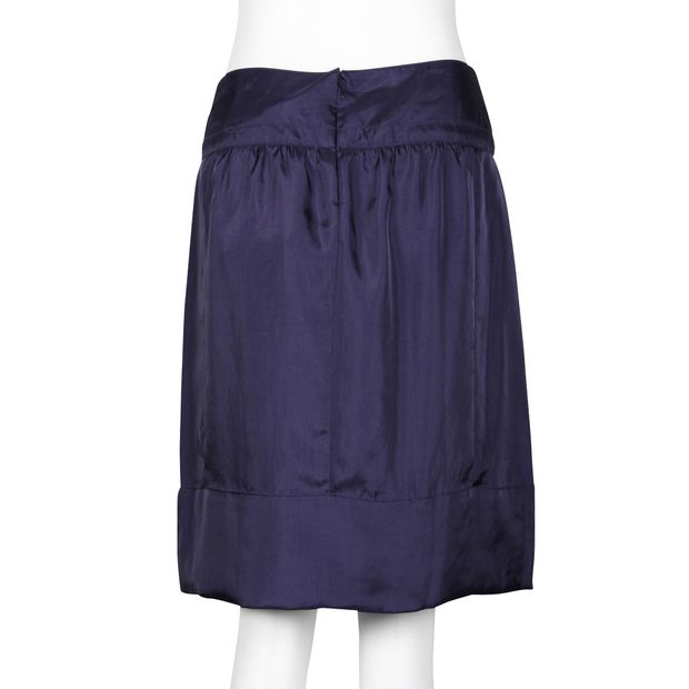 Paule Ka Navy Blue Skirt With Front Zippers