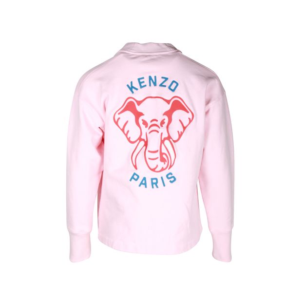 Kenzo Varsity Jungle Cardigan in Pink Cotton
