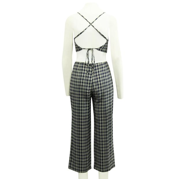 REFORMATION Checked Crop Top and Pants Set