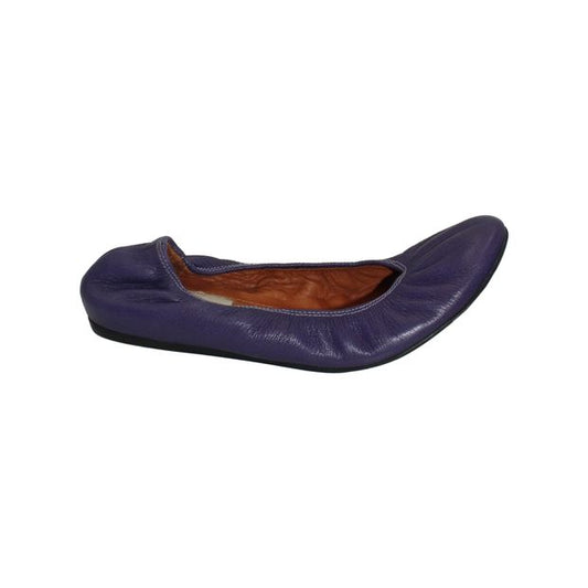Lanvin Ballerina Flats in Purple Calf Leather