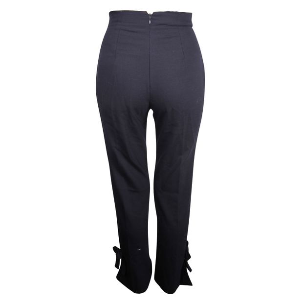 GIANNI VERSACE Navy Pants With Bows