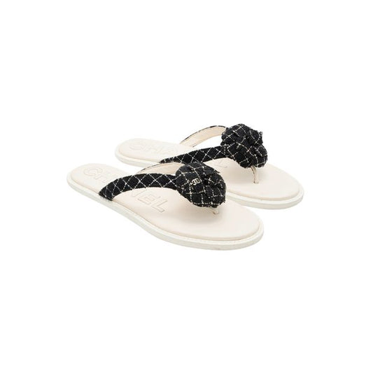 Chanel 2016 Tweed Camellia Sandals