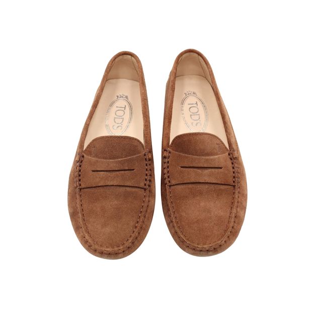 Tod's Gommino Driving Shoes in Brown Suede