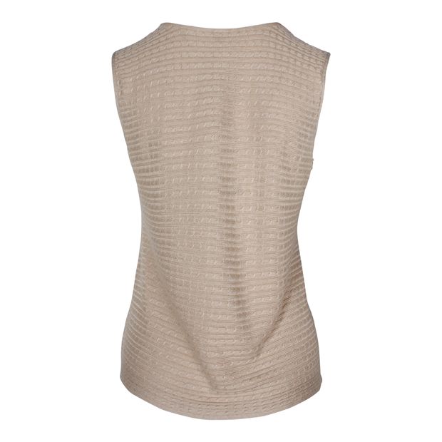 Armani Knitted Sleeveless Top in Beige Viscose