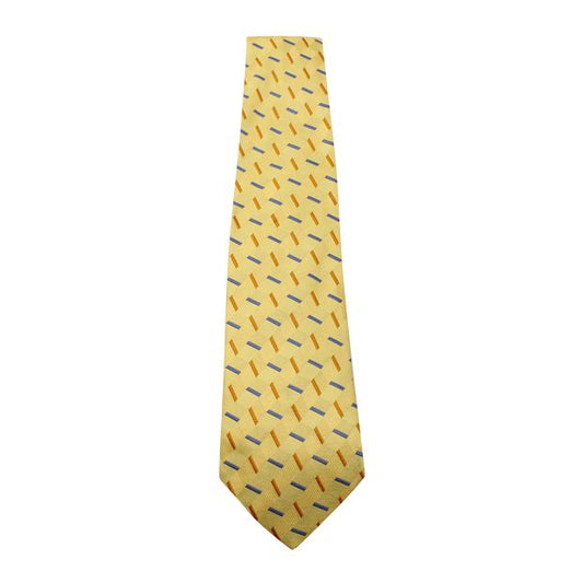 ERMENEGILDO ZEGNA Light Yellow Printed Tie