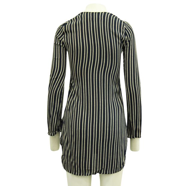REFORMATION Mini V-neck Striped Dress