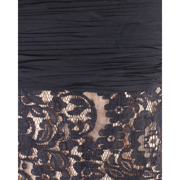 RACHEL ZOE Black Nude Lace Dress