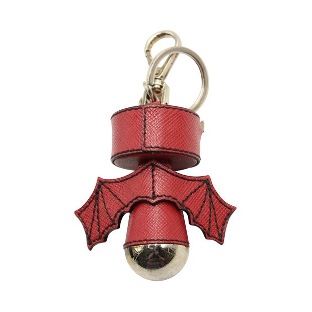 Prada Bat Key Ring & Bag Charm In Red