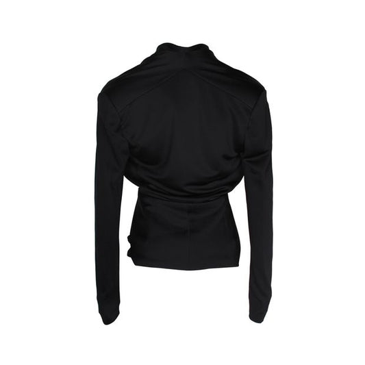 Balenciaga 2009 Pleated Evening Jacket in Black Rayon