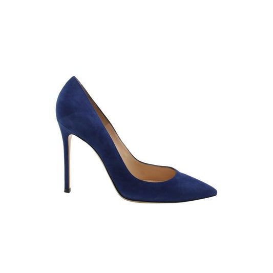 Gianvito Rossi Gianvito 105 Pointed Toe Pumps in Navy Blue Suede